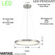 ML LED 15 inch Brushed Nickel Pendant Ceiling Light, Round